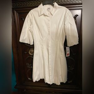 Button front mini dress